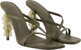 Cult Gaia Womens Sage Pumps - Cult Gaia Leather Green Calfskin Shoes
