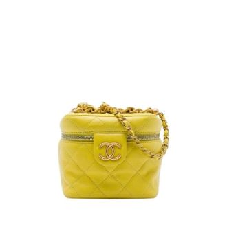 Chanel Pre-owned Vintage Mini Crossbody Bag - Dames - Pre-owned - Geel - Maat: ONE Size Leer