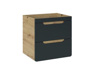 Vente-Unique Mobile sotto lavabo sospeso colore naturale e antracite - 60 cm - ARUBA
