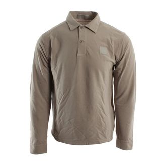 Stone Island Polo Shirts, male, Beige, Size: S Long Sleeve Cotton Jersey Polo