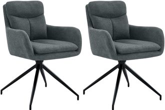 Clp Clp - Lote De 2 Sillas De Comedor Somers Tela Gris Oscuro