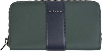 Kiton PA PC Lederen Portemonnee - Heren - Portefeuilles - Groen - ONE Size - Leer - Accessoires