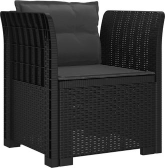 vidaXL Sill&oacute;n Individual Con Cojines Apariencia De Ratan Pp Vidaxl