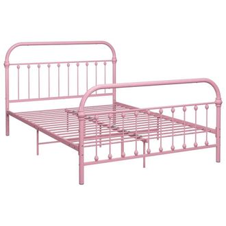Berkfield Home Bed Frame Pink Metal 120x200 cm | Size: Small Double