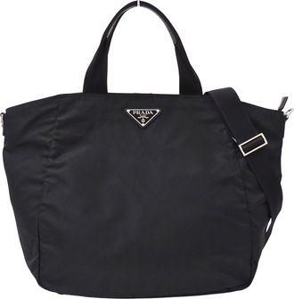 Prada Black Nylon Handbag Shoulder Bag Tote Bag (Pre-Owned)