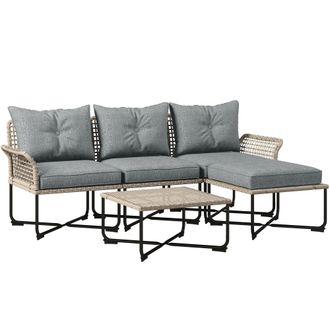 OUTSUNNY Muebles de jard&iacute;n 62x62x75 cm gris