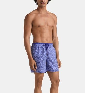 Vilebrequin Graphic Swim Trunks in Royal Sky at Nordstrom, Size Xxx-Large