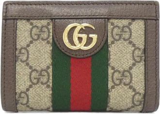 Gucci Ophidia Beige Brown Gg Supreme Wallet (Bi-Fold) (Pre-Owned)