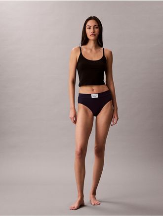Calvin Klein Womens Heritage Classic Cotton Stretch Bikini - Blue - L