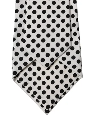 Dolce & Gabbana Polka Dot Silk Necktie - White