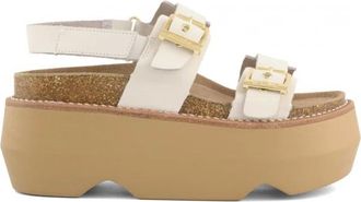 Colors Of California Maxi Plateau Sandaal - Dames - Schoenen - Wit - Maat: 39 EU Leer
