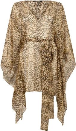 Roberto Cavalli Short Dresses, female, Brown, Size: L Beachwear Roberto Cavalli