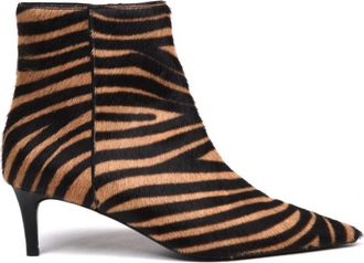 Baldinini Zebra-print Enkellaars - Dames - Schoenen - Bruin - Maat: 38 EU Leer