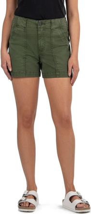 Kut from the Kloth Jane High Waist Denim Shorts in Olive at Nordstrom, Size 14
