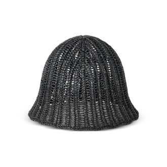 Brunello Cucinelli Brunello Cucinelli, Beanies, female, Black, Size: S Techno Raffia Bucket Hat