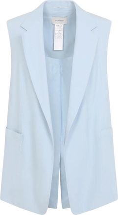 Sportmax Maggio Gilet - Dames - Gillet - Blauw - XS - Leer - Kostuums