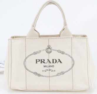 Prada Ivory Handbag Shoulder Bag Tote Bag (Pre-Owned)