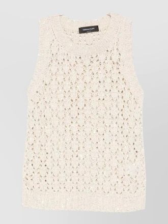 Fabiana Filippi sleeveless top round neck crochet texture