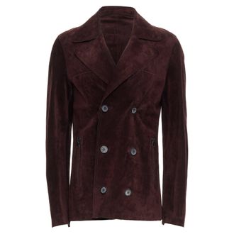 Lanvin Vegetable Calfskin Suede Double Breasted Jacket