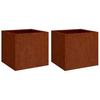 vidaXL Jardineras 2 Unidades Acero Corten 49x47x46 Cm Vidaxl