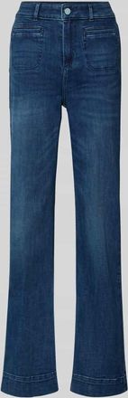 Christian Berg Wide Leg Jeans mit Eingrifftaschen in Marine Melange, Gr&ouml;&szlig;e 34/28