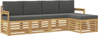 vidaXL Conjunto De Sof&aacute;s De Exterior 5 Uds. Blanco Y Antracita Vidaxl