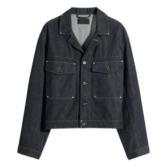 Christophe Lemaire Trucker Jacket With Studs - Heren - Spijkerjassen - Grijs - L - Denim - Jassen