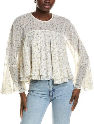 1.State 1.State Keyhole Back Ruffle Blouse