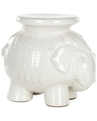 Safavieh Indoor/Outdoor White Ceramic Elephant Stool