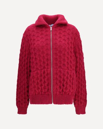 Prada Aran wool zip Cardigan Female 40
