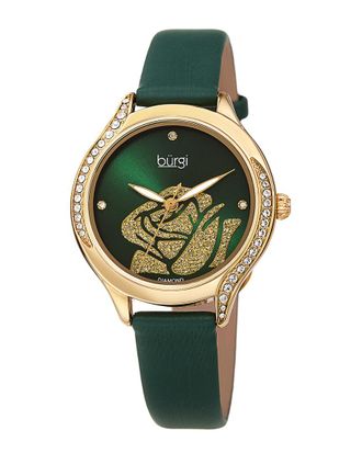 B&uuml;rgi Burgi Womens Leather Diamond Watch