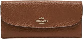 Coach Tweedehands leren portemonnees - Dames - Vintage Accessoires - Bruin - ONE Size - Tweed - Vintage