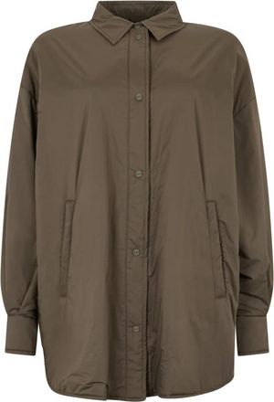 Herno Oversized Shirt Jacket - Dames - Overhemden - Bruin - S - Overhemden
