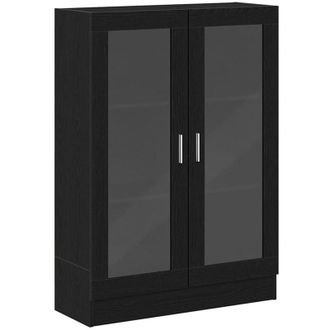 vidaXL Book Cabinet Black Oak 82.5x30.5x115 cm Engineered Wood Vidaxl