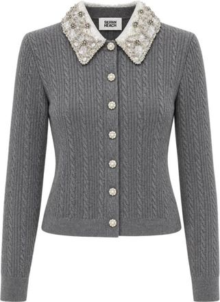 Silvian Heach Desmet Cardigan - Dames - Vesten - Grijs - L - Wol - Truien & Vesten