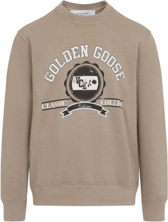 Golden Goose Journey Crewneck Sweatshirt - Heren - Sweatshirts - Beige - S - Katoen - Hoodies & sweatvesten