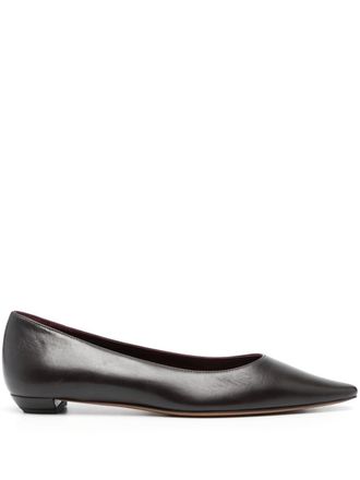 The Row Claudette leather ballerinas - women - Calf Leather/Calf Leather/Calf Leather/Rubber - 37.5 - Brown