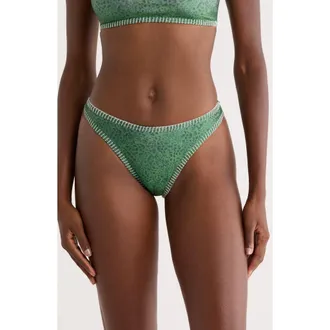 Kulani Kinis Blanket Stitch High Leg Vintage Bikini Bottoms in Wild Wonder at Nordstrom Rack, Size Small
