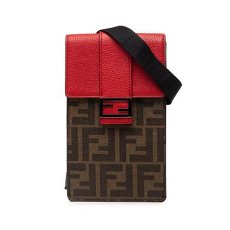 Fendi Pre-owned Fendi Zucca Coated Canvas Phone Holder Crossbody Unisex 9ZIC5IXSNHYDPDVM