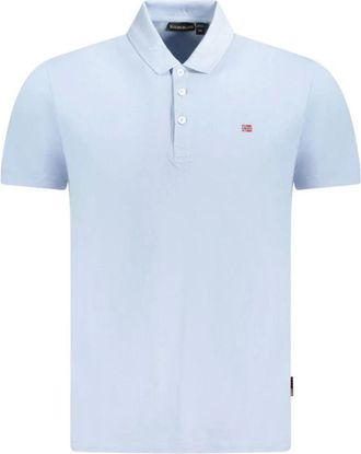 Napapijri Tops, Heren, Blauw, S, Lichtblauw Poloshirt