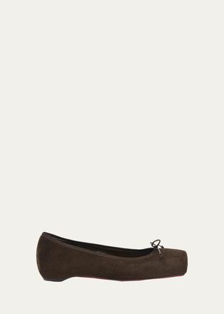 Christian Louboutin Cassia Nodo Suede Ballerina Flats