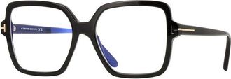 Tom Ford FT6063-B 001 Shiny Black/Clear Blue Light Block 56mm