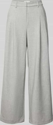 Moss Copenhagen Wide Leg Bundfaltenhose mit Eingrifftaschen Modell Henrike in Hellgrau Melange, Gr&ouml;&szlig;e M