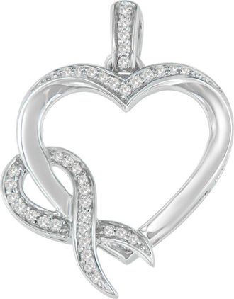 House of Brilliance Silver 1/6 cttw Diamond Heart Pendant Necklace in White at Nordstrom