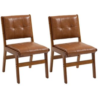 HOMCOM Sillas de comedor 49x65x85.5 cm marr&oacute;n