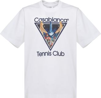 Casablanca White Graphic Printed Cotton T-Shirt