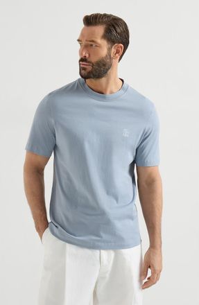 Brunello Cucinelli Jersey T-shirt with logo in Slate at Nordstrom, Size Xx-Large Eu