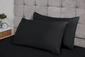 TJ Hughes Lyla Pillowcase Pair in Black - TJ Hughes