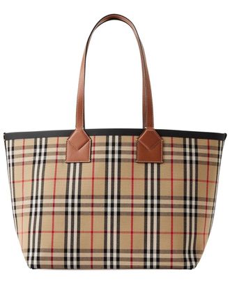 Burberry medium London check-pattern tote bag - Brown