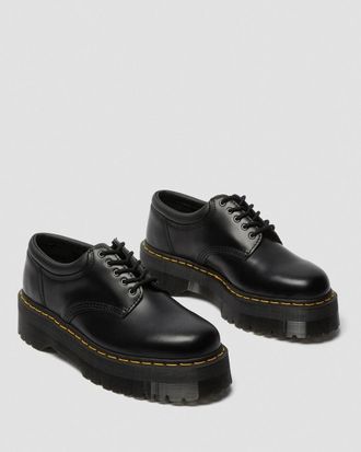 Dr. Martens Womens Dr. Martens Black Leather Platform Casual Shoes VER1040